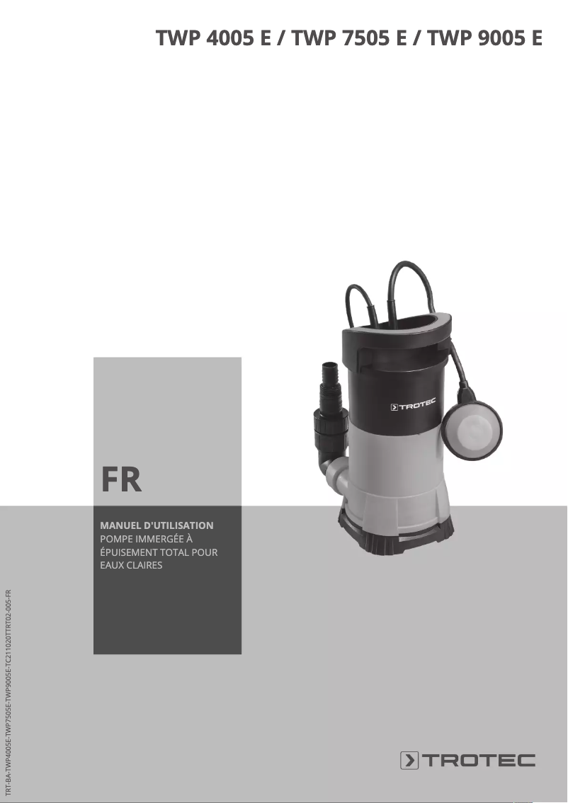 Page n°1 - Manuel utilisateur Trotec TWP 4005 E