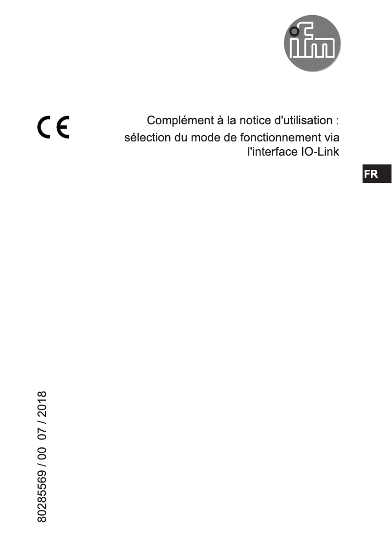 Page n°1 - Manuel utilisateur IFM PN2299