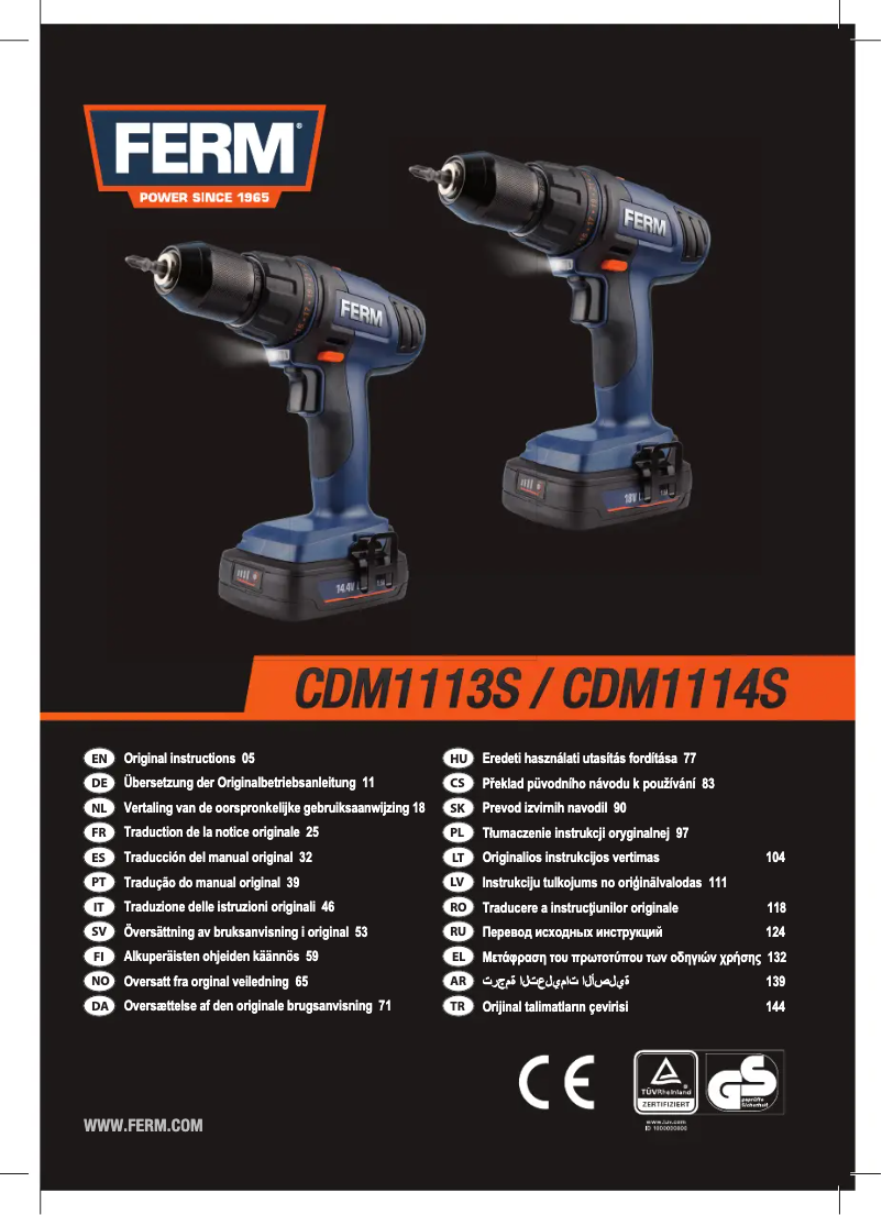 Page n°1 - Manuel utilisateur Ferm CDM1113S