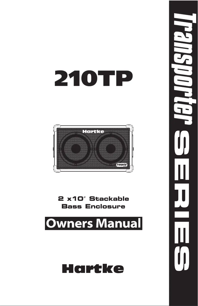Page n°1 - Manuel utilisateur Hartke 210TP
