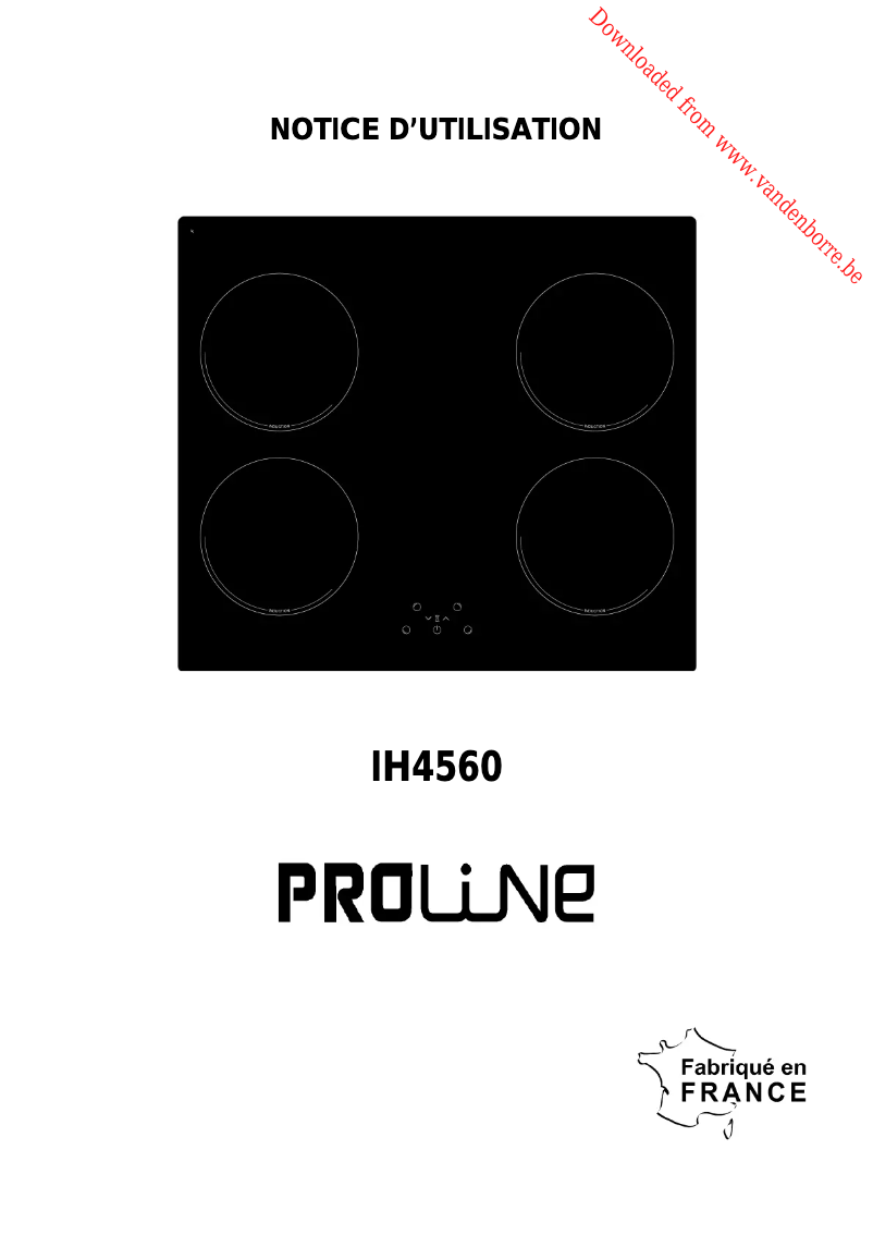 Page 1 de la notice Manuel utilisateur Proline IH4560