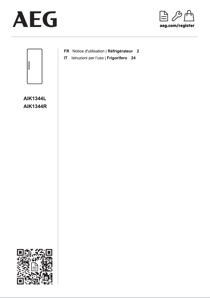 Page n°1 - Manuel utilisateur AEG AIK1344L