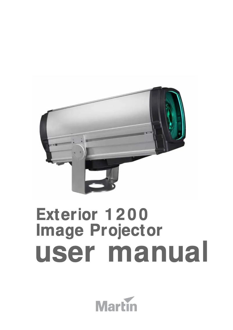 Page 1 de la notice Manuel utilisateur Martin Exterior 1200 Image Projector