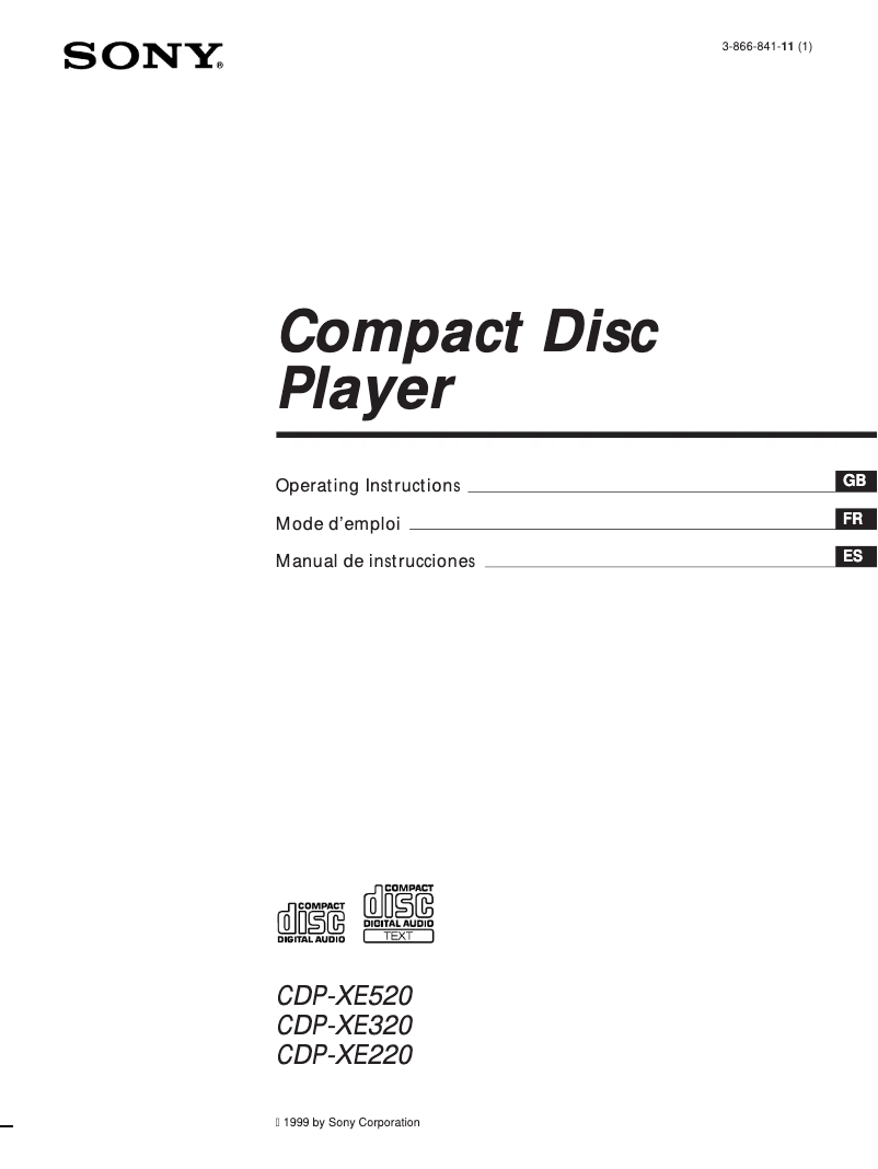 Image de la première page du manuel de l'appareil CDP-XE320