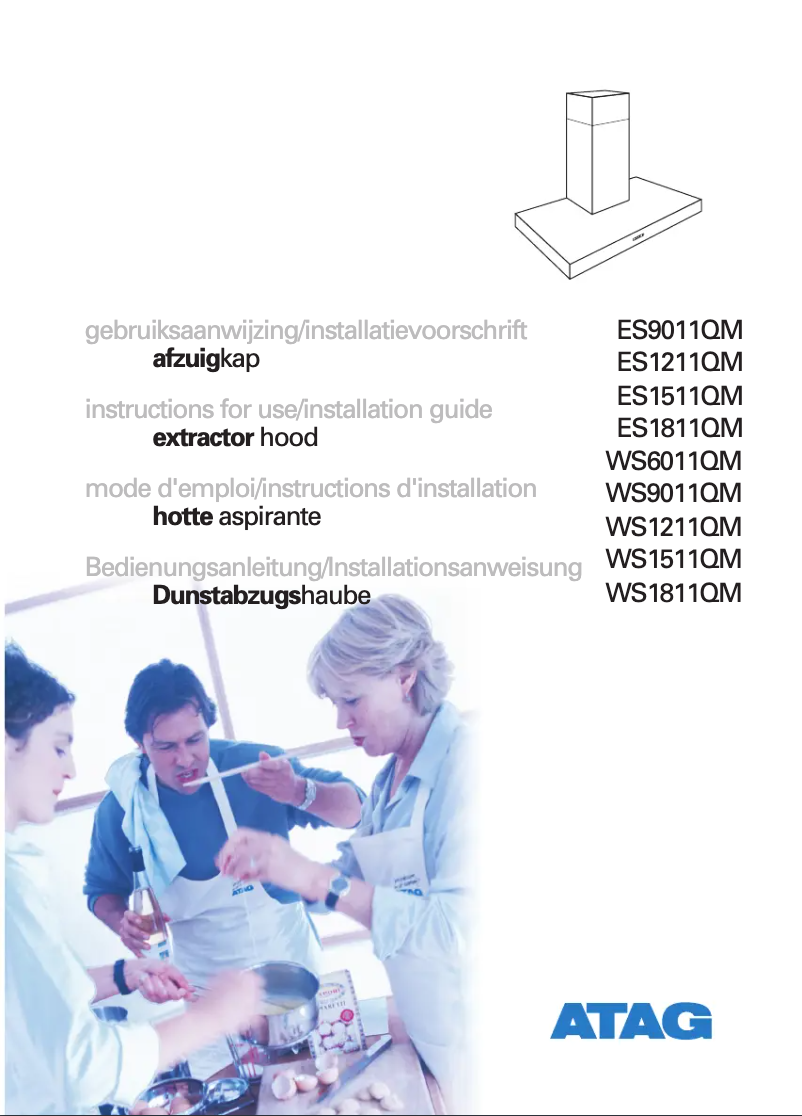 Page 1 de la notice Manuel utilisateur Atag ES1511QMUU