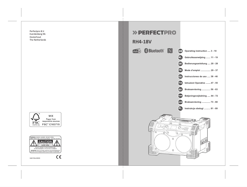 Page n°1 - Manuel utilisateur PerfectPro Rockhart RH4-18V