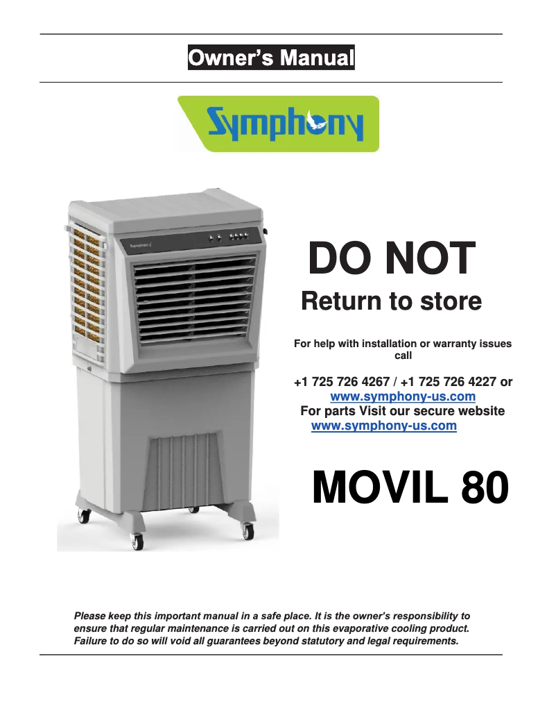 Page n°1 - Manuel utilisateur Symphony Movil 80