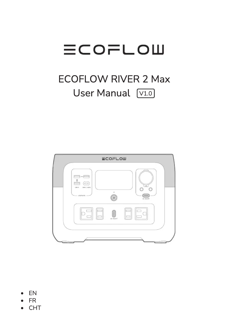 Page 1 de la notice Manuel utilisateur EcoFlow River Max