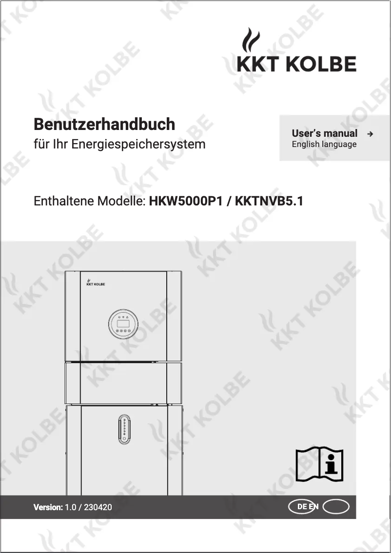 Page 1 de la notice Manuel utilisateur KKT Kolbe HKW5000P1