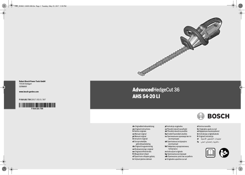 Page 1 de la notice Manuel utilisateur Bosch AHS 54-20 Li