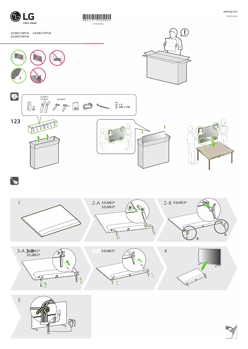 Page n°1 - Manuel utilisateur LG 32LM637BPUB