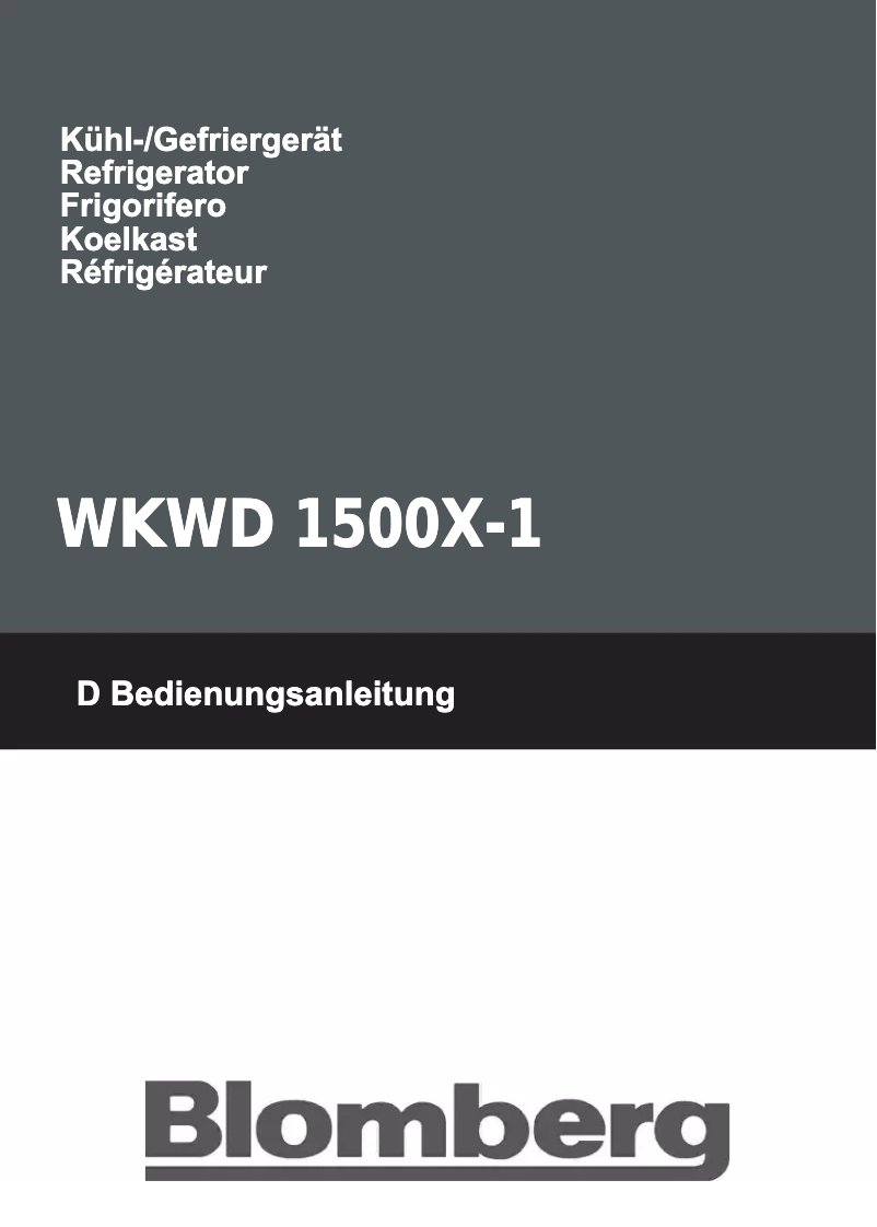 Image de la première page du manuel de l'appareil WKWD 1500 X - 1