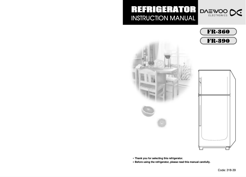 Page 1 de la notice Manuel utilisateur Daewoo FR-390