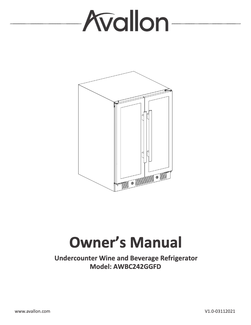 Page n°1 - Manuel utilisateur Avallon AWBC242GGFD