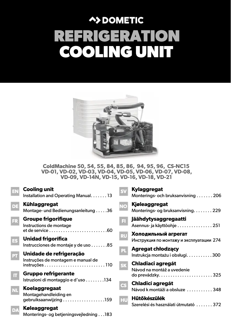 Image de la première page du manuel de l'appareil ColdMachine VD-16