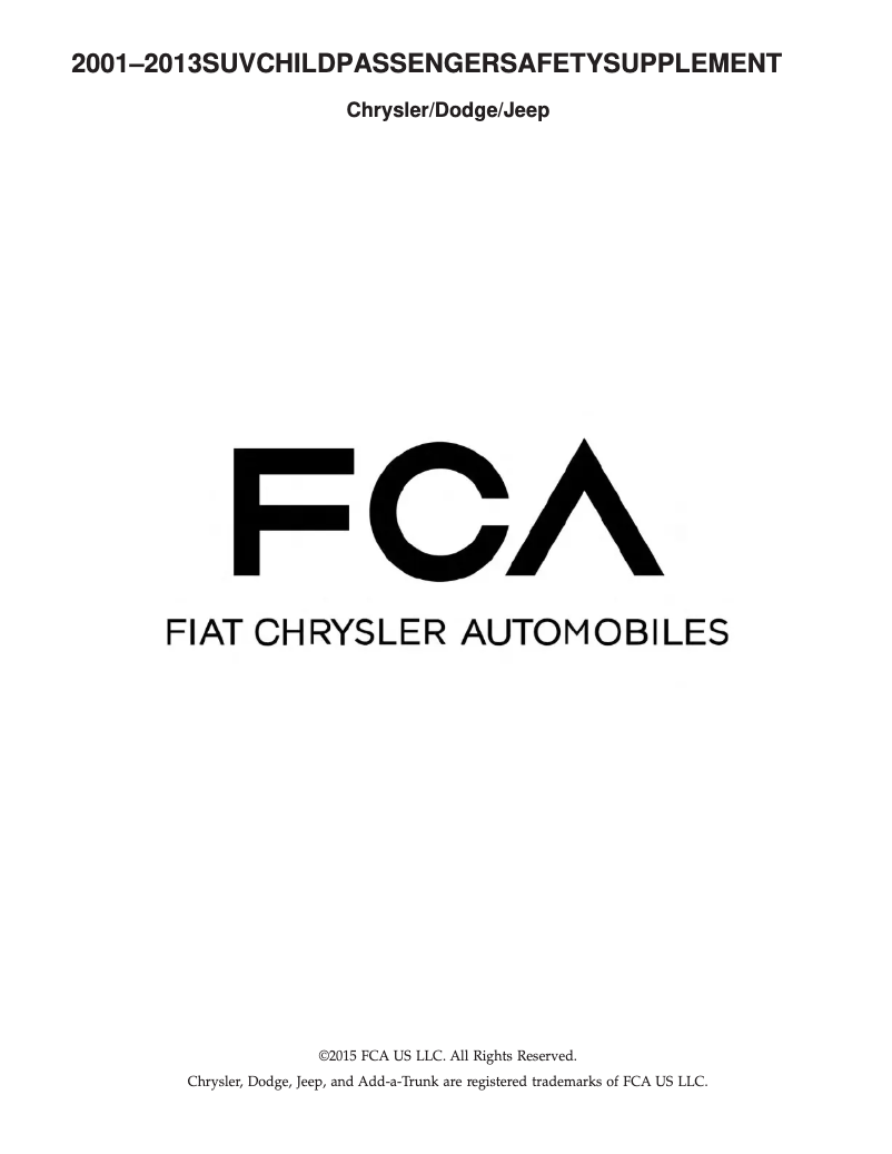 Page 1 de la notice Instructions de sécurité Chrysler Aspen (2008)