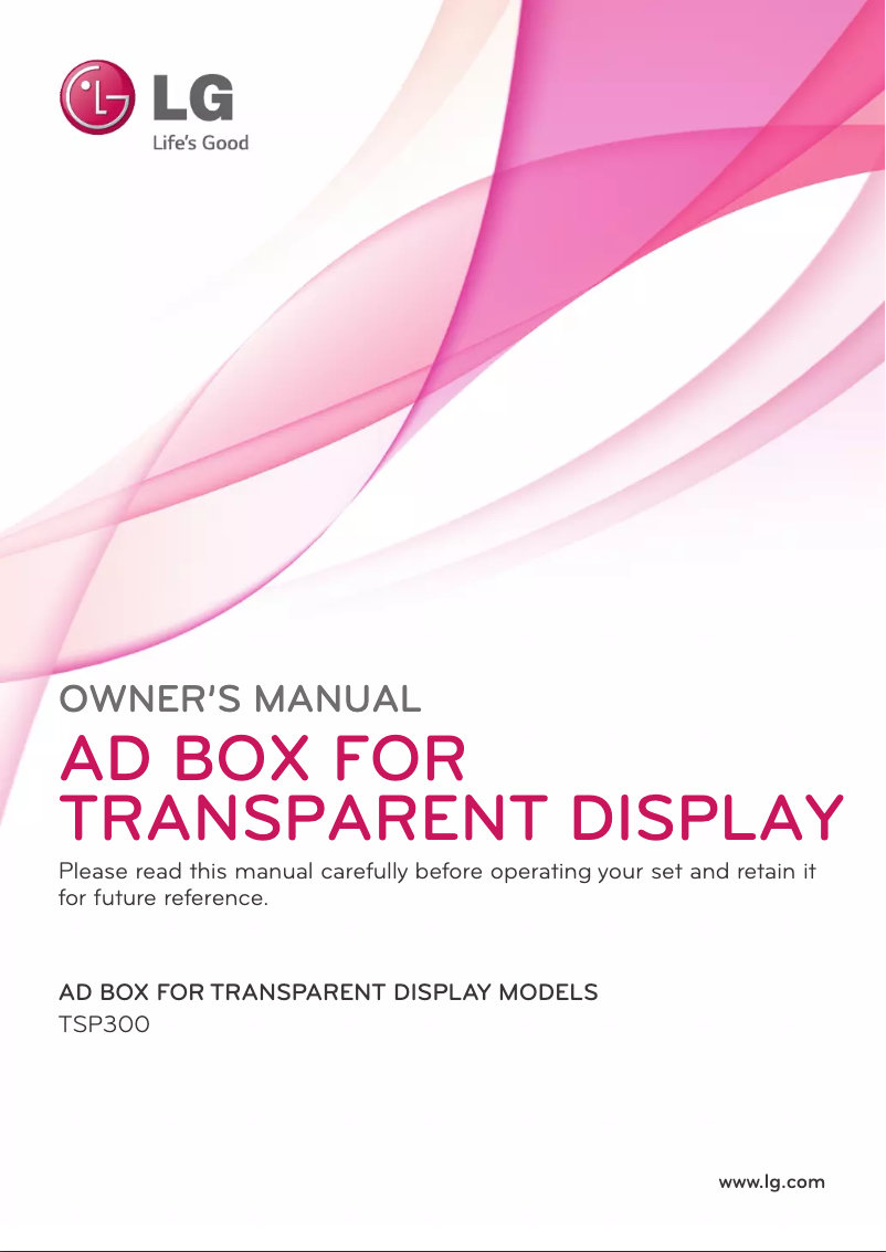 Page n°1 - Manuel utilisateur LG TSP300-A
