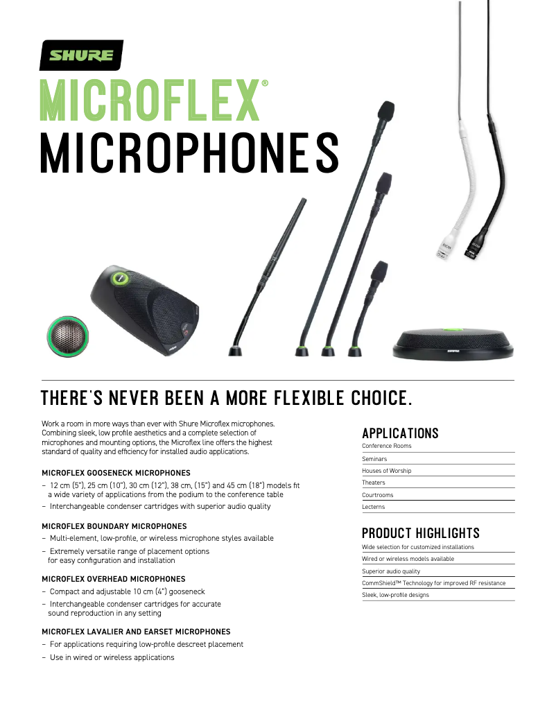 Page 1 de la notice Fiche technique Shure MX391