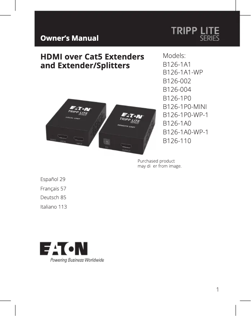 Imagen de la primera página del manual del dispositivo B126-1P0-MINI