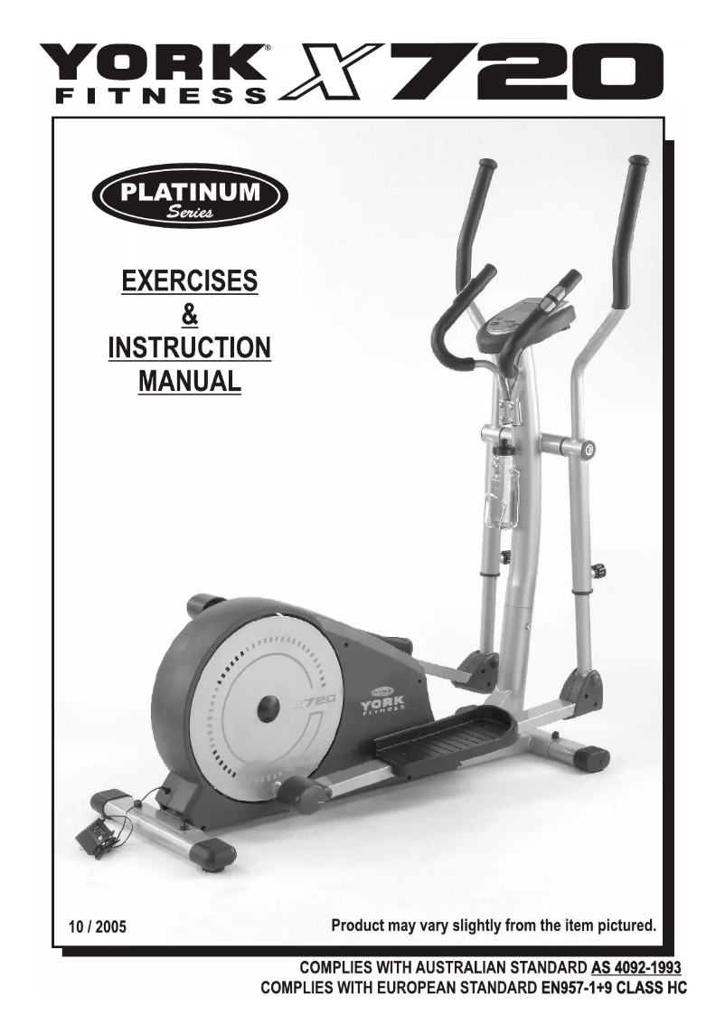 Página 1 del manual Manual de usuario York Fitness X720