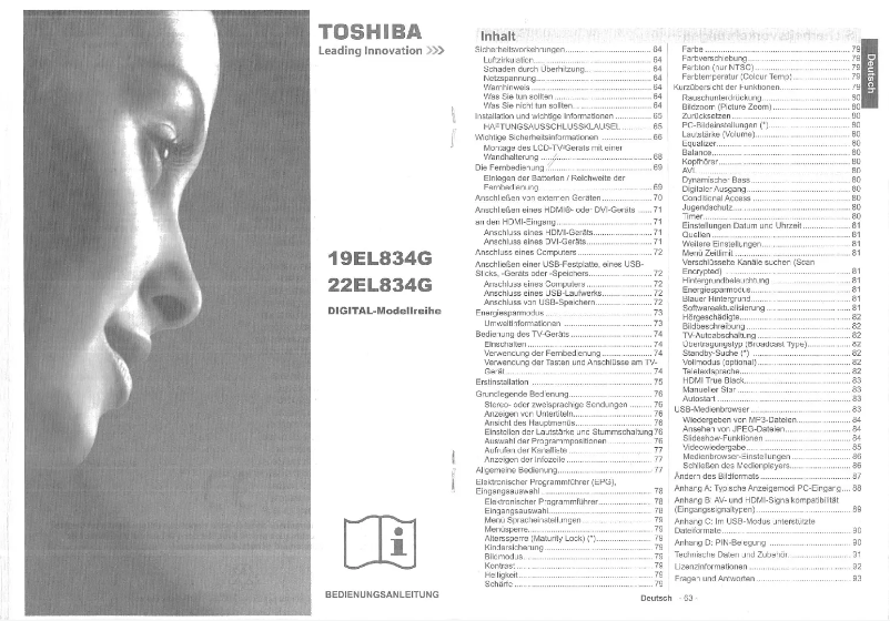 Image de la première page du manuel de l'appareil 19EL834G