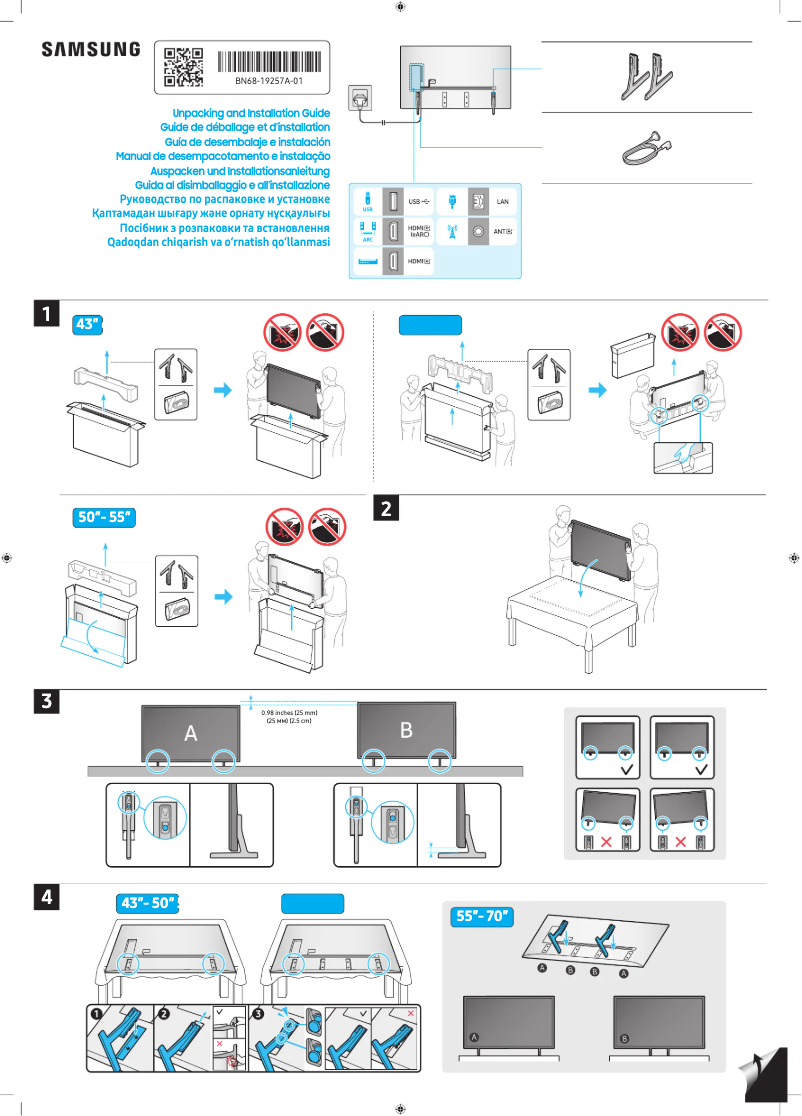 Página 1 del manual Guía de instalación Samsung UA50DU7000K