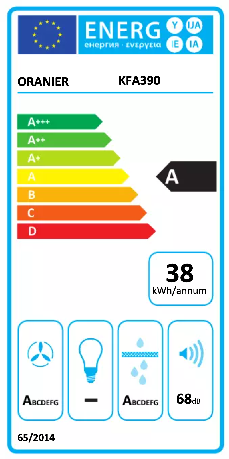 Page 1 de la notice Manuel utilisateur Oranier KFA390