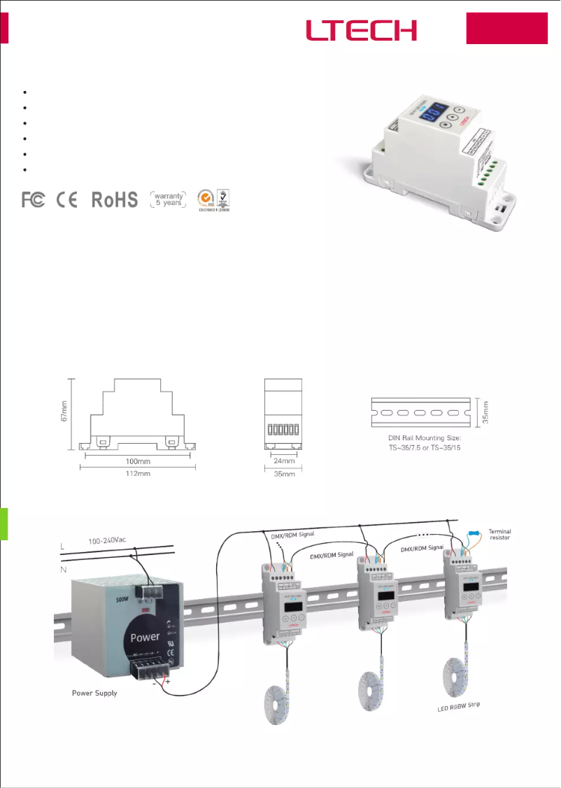 Page n°1 - Manuel utilisateur Ltech CHLSC10N