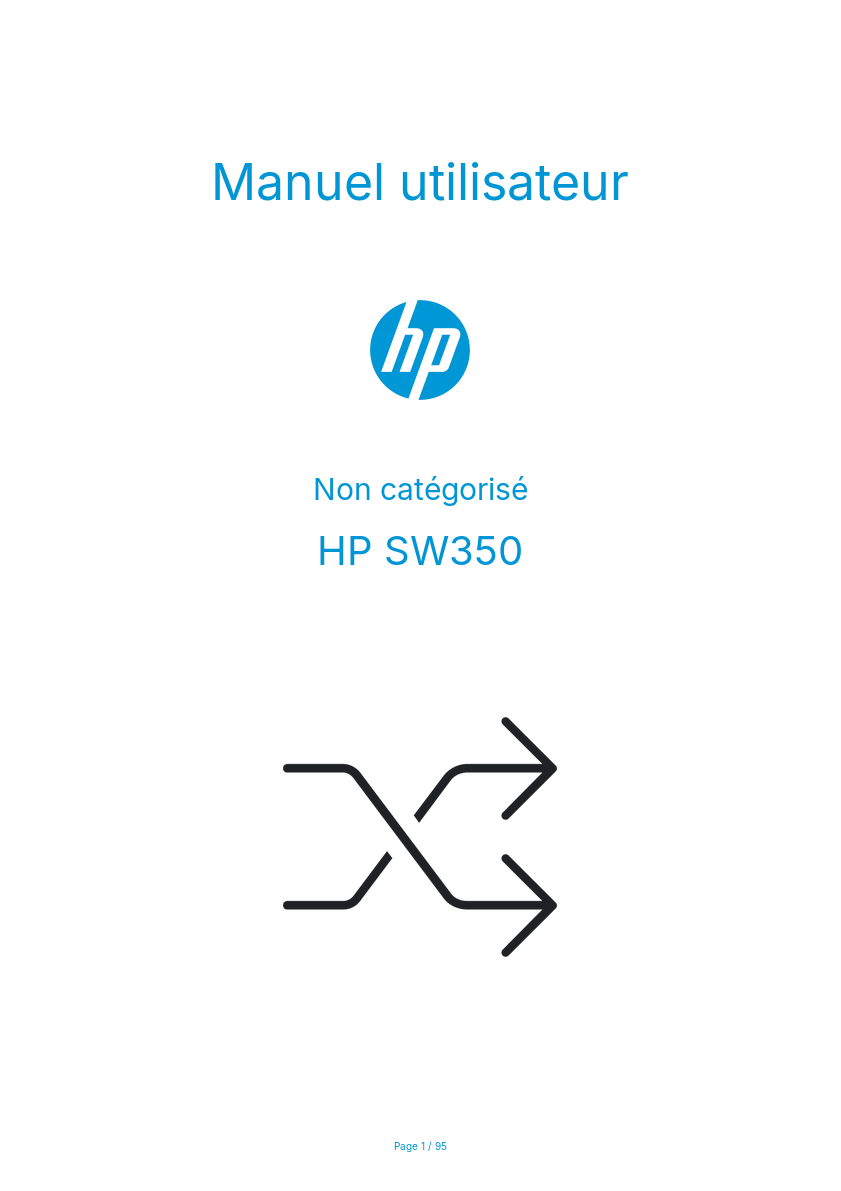 Image de la première page du manuel de l'appareil SW350