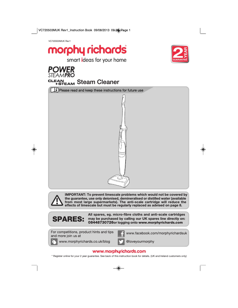 Página 1 del manual Manual de usuario Morphy Richards 720503
