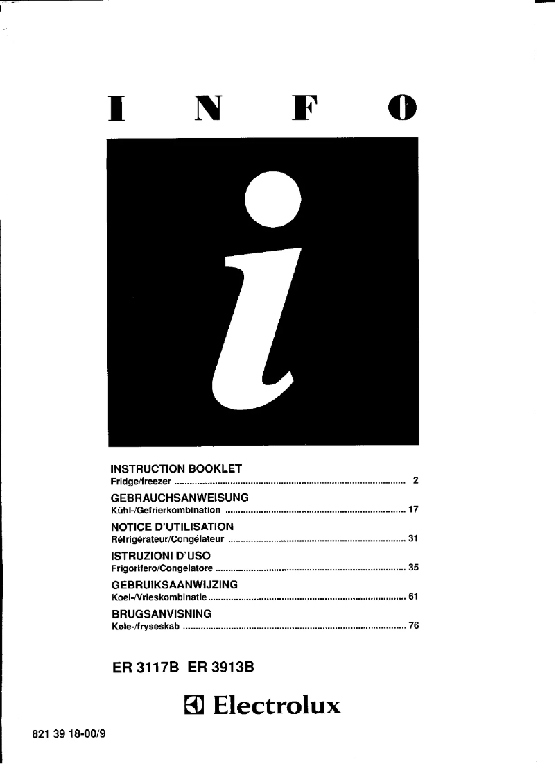 Image de la première page du manuel de l'appareil ER 3913 B