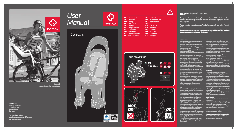 Page 1 de la notice Manuel utilisateur Hamax Caress C2