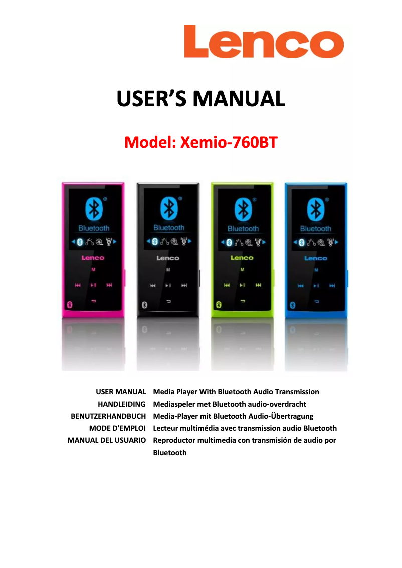 Image de la première page du manuel de l'appareil XEMIO-760 BT