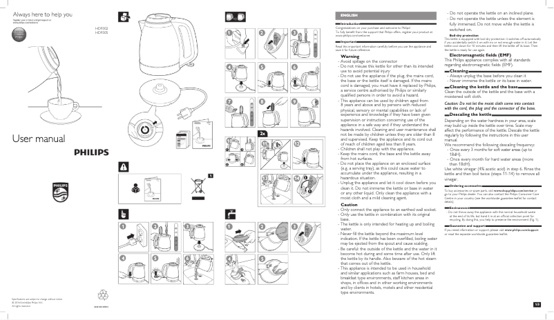 Page n°1 - Manuel utilisateur Philips HD9305