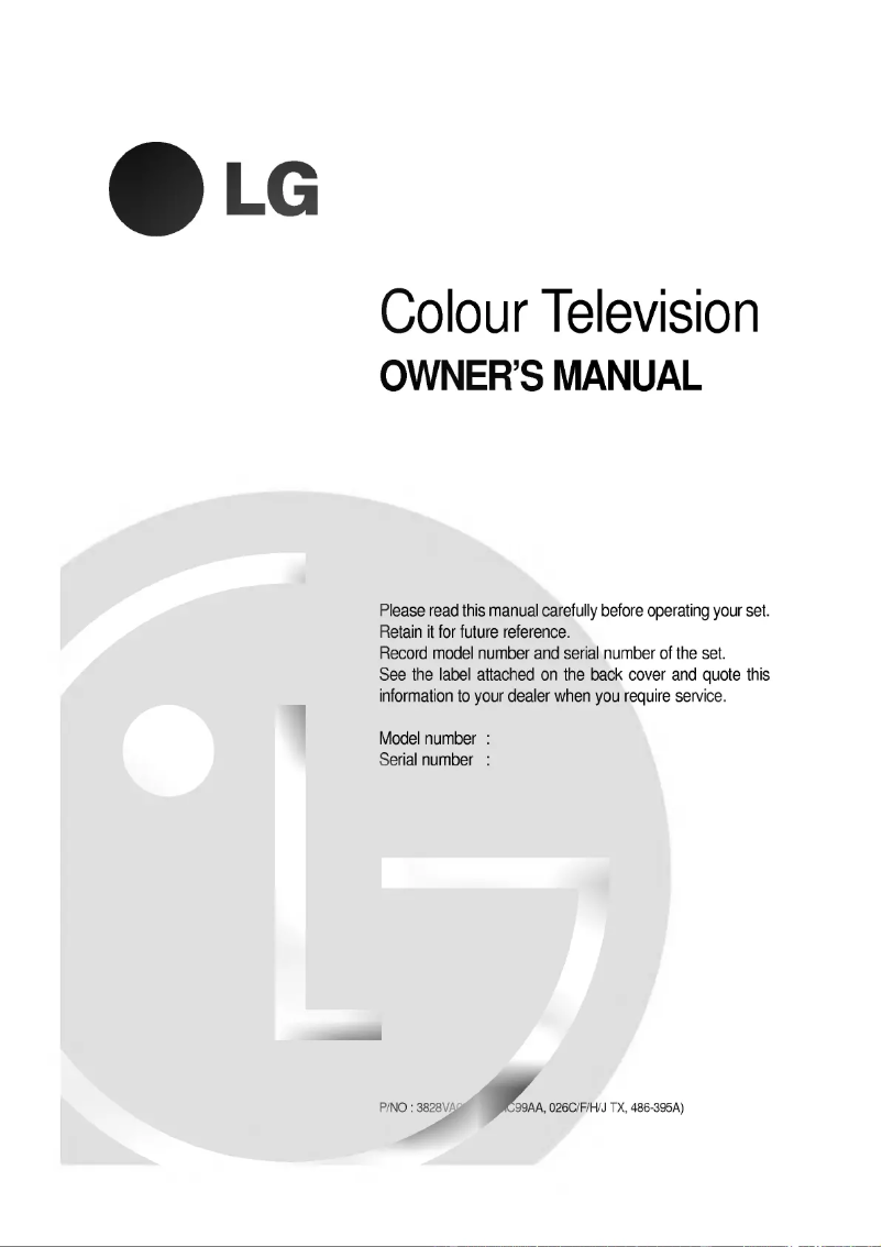 Page 1 de la notice Manuel utilisateur LG CT-29Q24ET