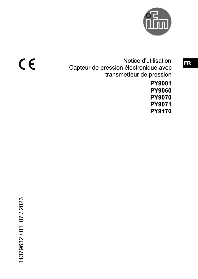 Page n°1 - Manuel utilisateur IFM PY9170