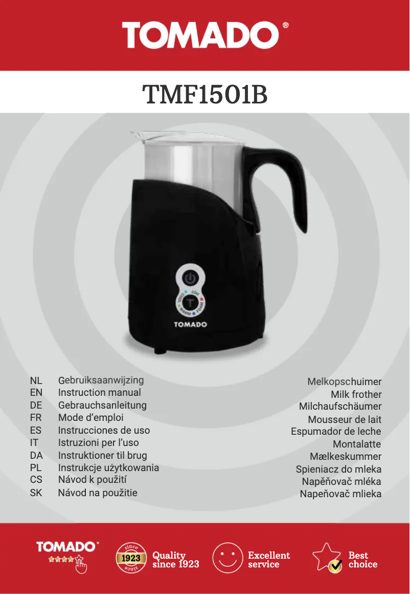 Page 1 de la notice Manuel utilisateur Tomado TMF1501B