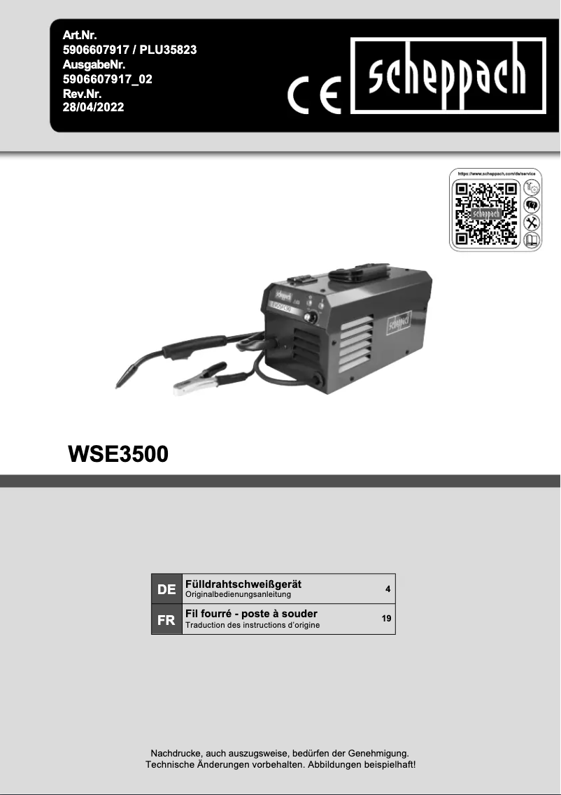 Image de la première page du manuel de l'appareil WSE3500