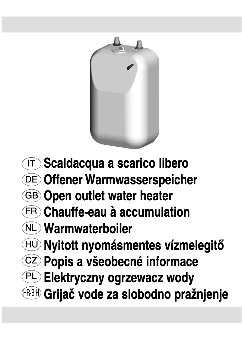 Page 1 de la notice Manuel utilisateur Ariston Thermo Piccolo