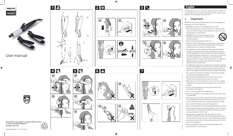 Page n°1 - Manuel utilisateur Philips StyleCare BHH816