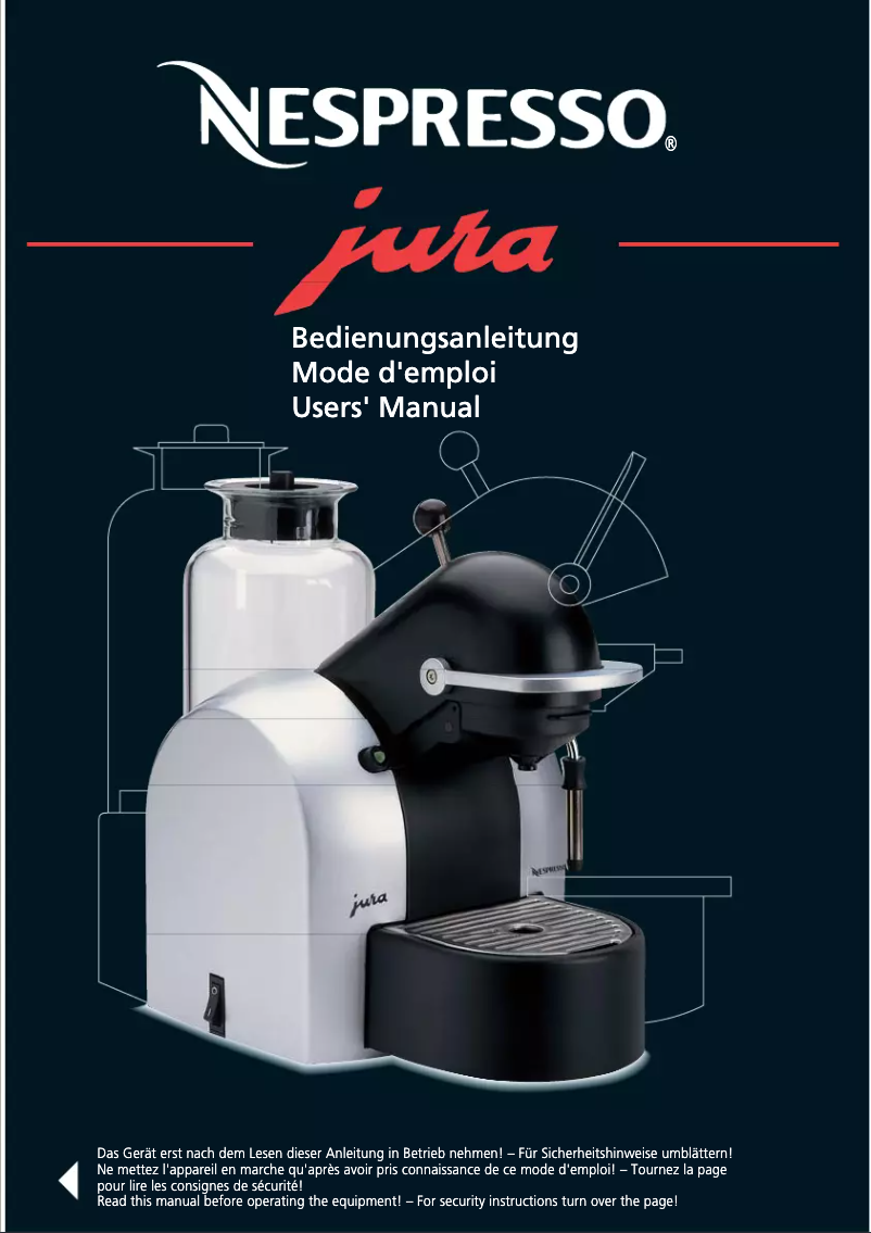 Image de la première page du manuel de l'appareil Nespresso N3