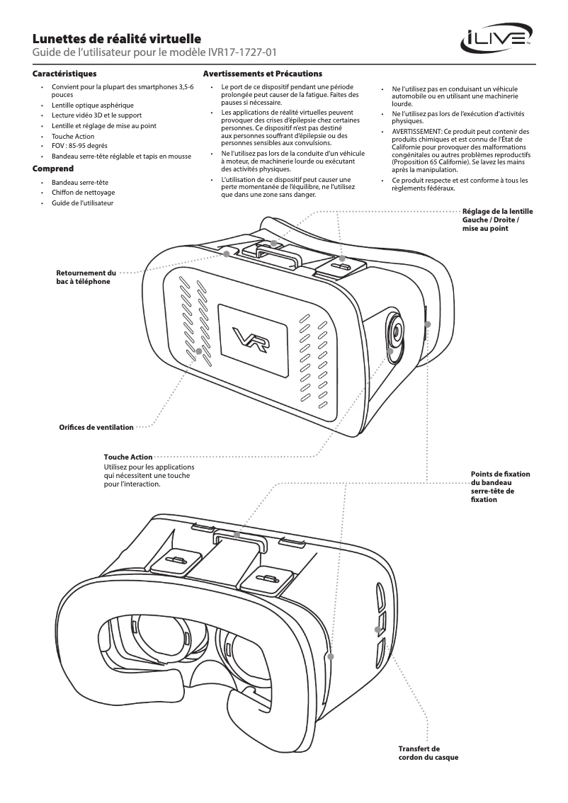 Page 1 de la notice Manuel utilisateur iLive IVR17
