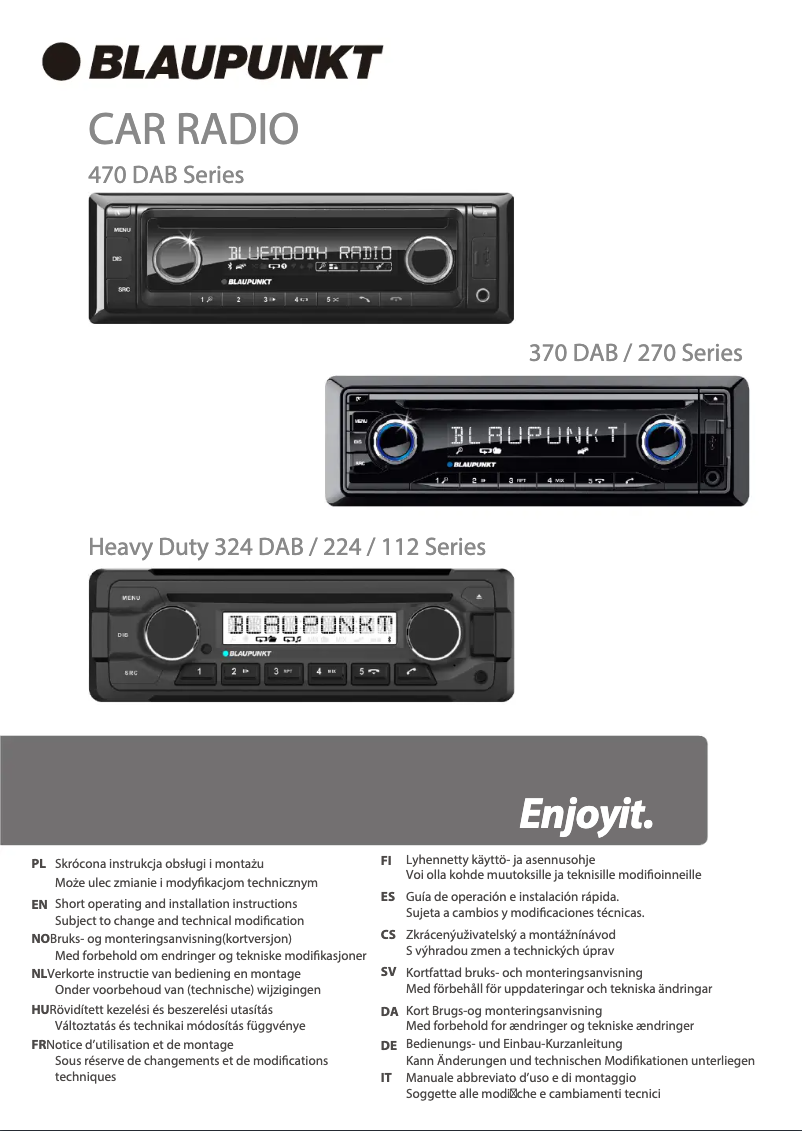 Page 1 de la notice Manuel utilisateur Blaupunkt London 470 DAB BT