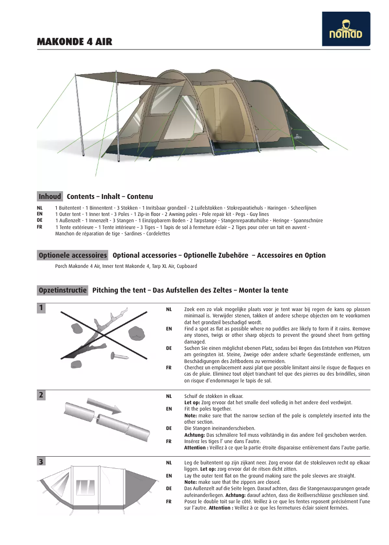 Page 1 de la notice Manuel utilisateur Nomad Makonde 4 Air