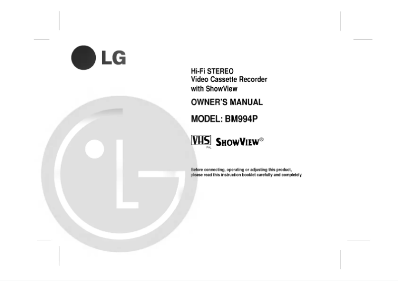Page n°1 - Manuel utilisateur LG BM994P