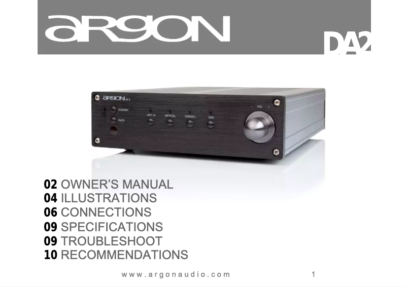 Página 1 del manual Manual de usuario Argon DA2