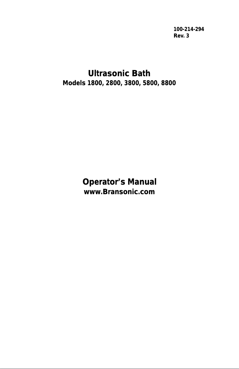 Página 1 del manual Manual de usuario Branson 2800