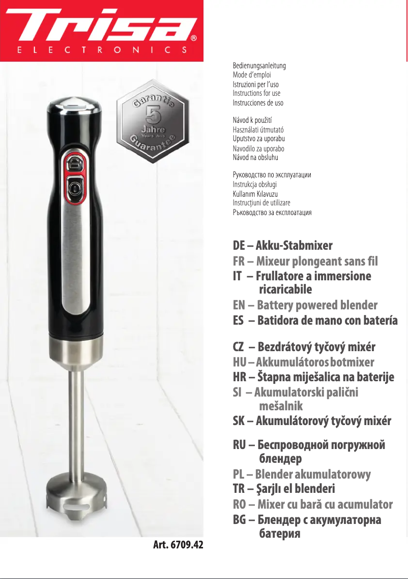 Page 1 de la notice Manuel utilisateur Trisa 6709.42