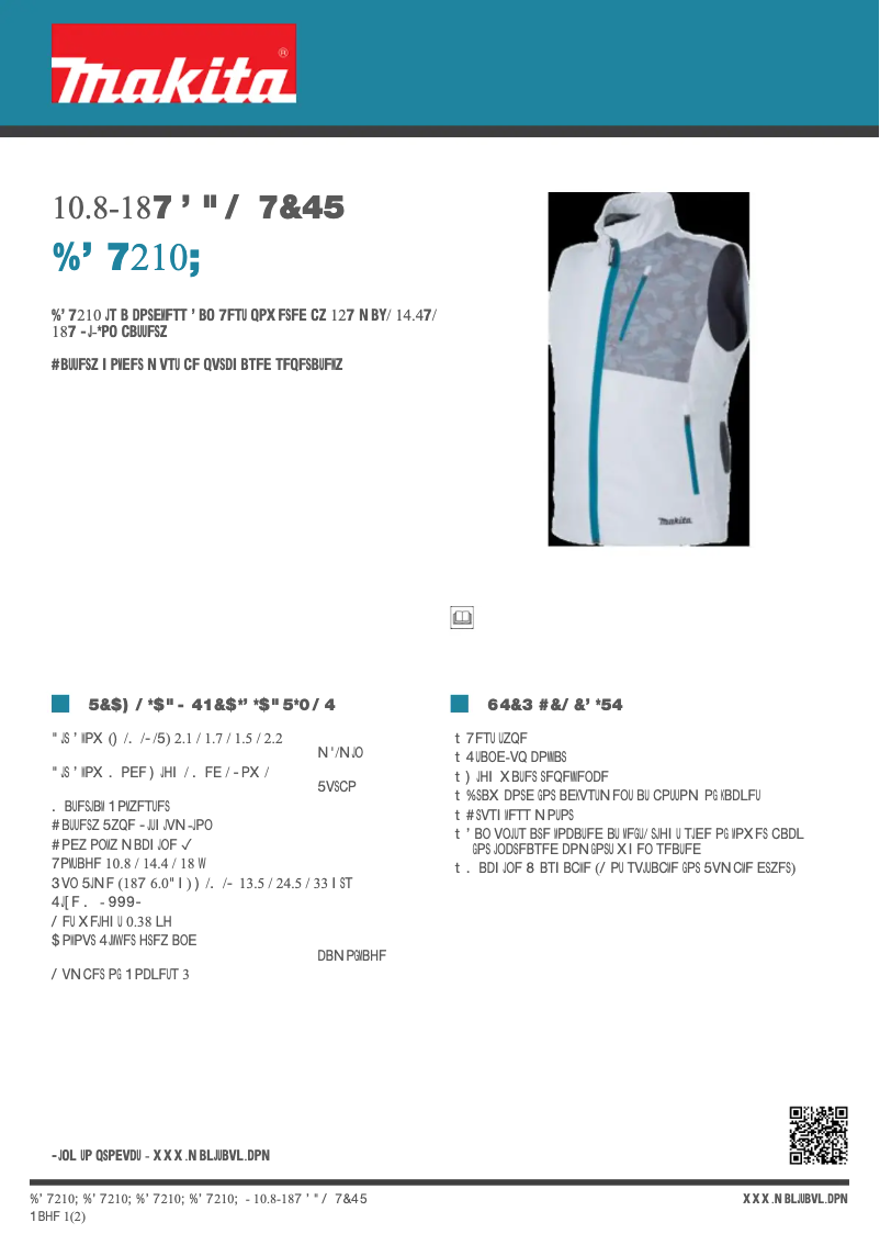 Page n°1 - Fiche technique Makita DFV210Z