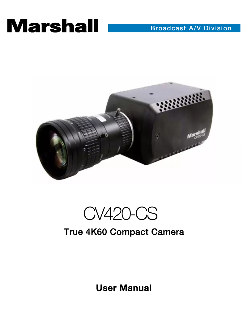 Page n°1 - Manuel utilisateur Marshall CV420-CS